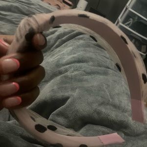 Pink and black tulle headband